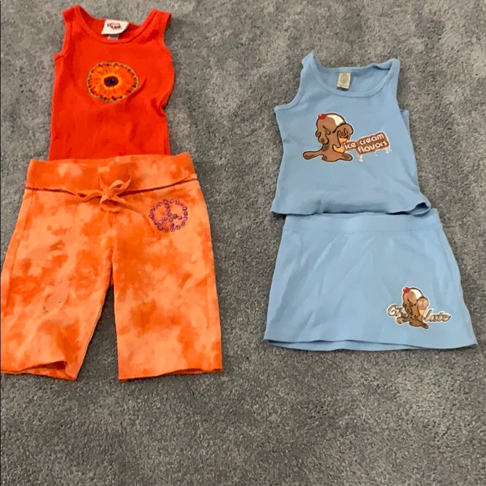 2 trendy tank toos, pants and skort